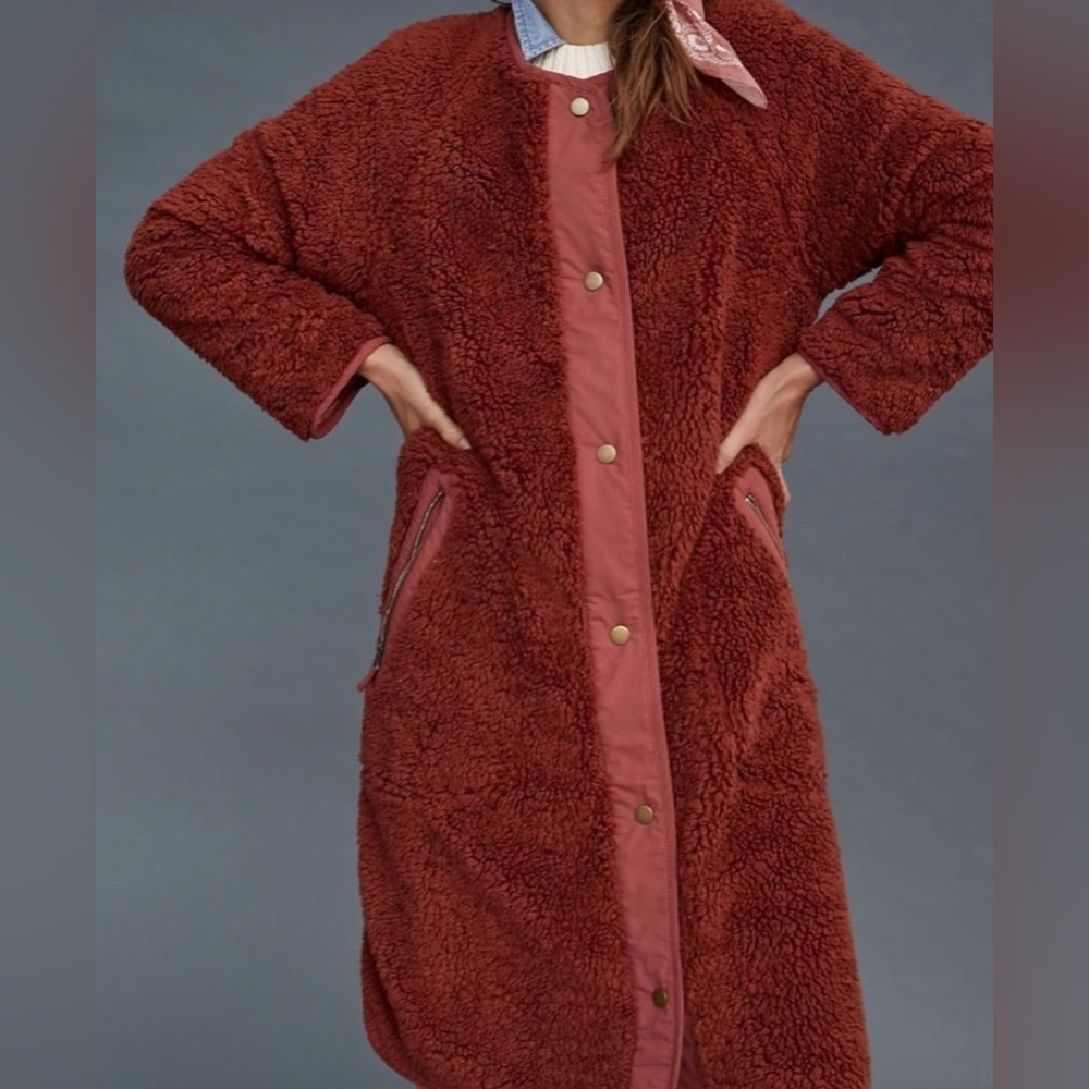 Anthropologie Margot Reversible Sherpa Coat - Picture 4 of 15